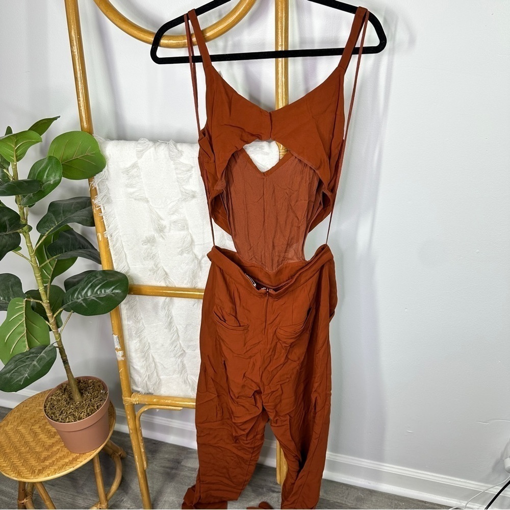 A. L. C. Two Piece Connected Rust Jumpsuit sz 4 - Picture 7 of 7